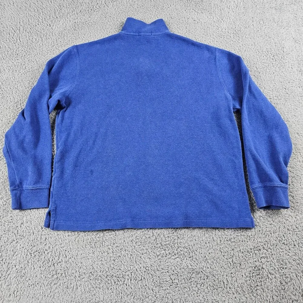 Polo Ralph Lauren Sweater Mens Large Blue 1/4 Zip Pullover Casual Golf Preppy